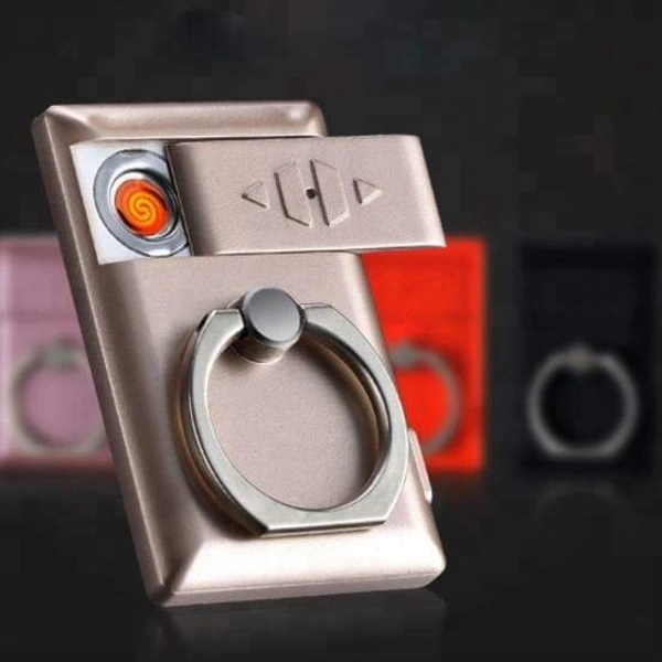 Metal ring lighter with finger holder