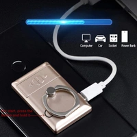 Metal ring lighter with finger holder