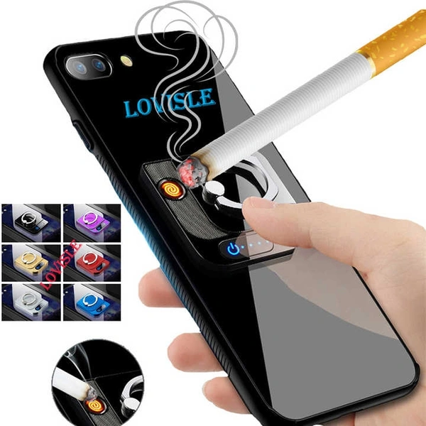 Metal ring lighter with finger holder