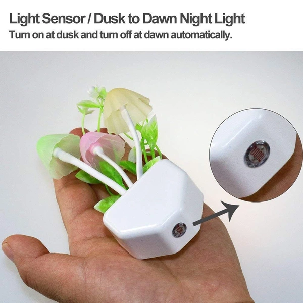 Night Light Mushroom Lamp Colourful (Solar Sensor)