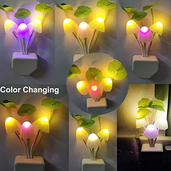 Night Light Mushroom Lamp Colourful (Solar Sensor)