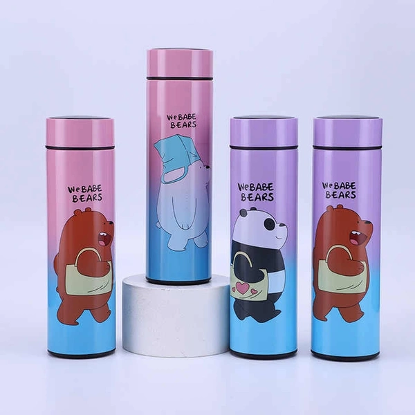 Panda Printed Stainless Steel Temperature Water Bottle