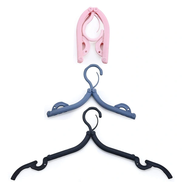PORTABLE & FOLDABLE MULTICOLOR PLASTIC HANGERS (1PC)