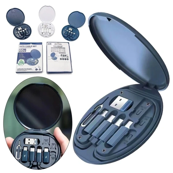 Protable Fast 60w Charging Cable Multi-function Data Cable Mobile Phone Holder Storage Box With Retrieve Card Pin