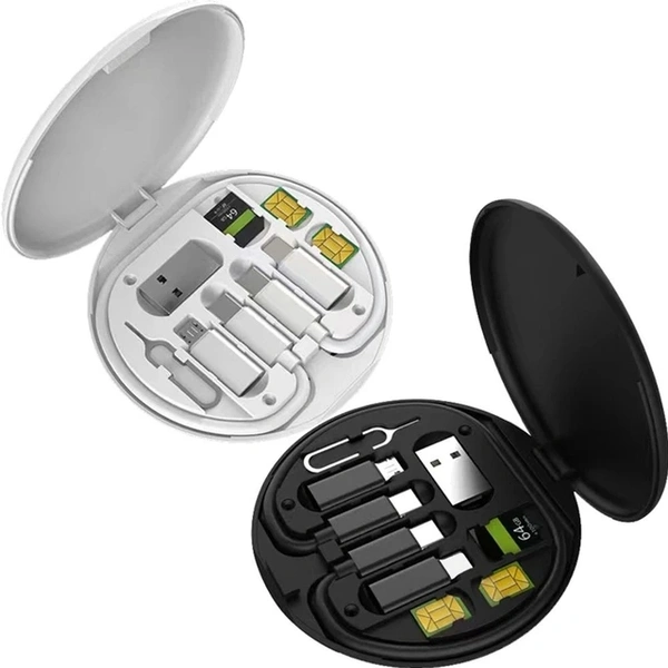 Protable Fast 60w Charging Cable Multi-function Data Cable Mobile Phone Holder Storage Box With Retrieve Card Pin