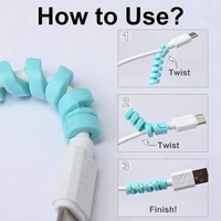 SPIRAL CHARGER SPRING CABLE PROTECTOR DATA CABLE SAVER
