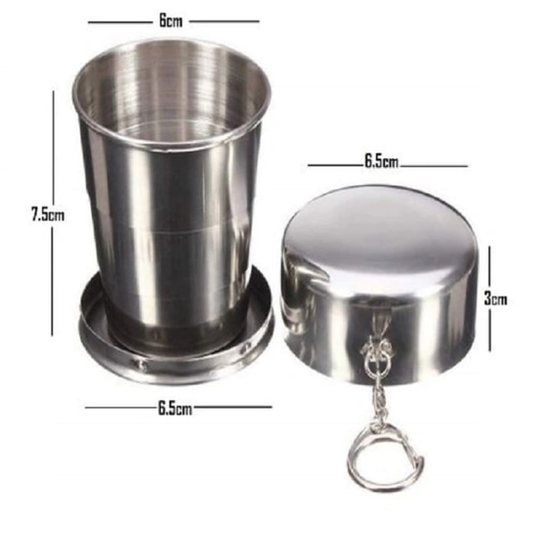 Steel Folding Glass Travel Camping Water Mug Cup Glass