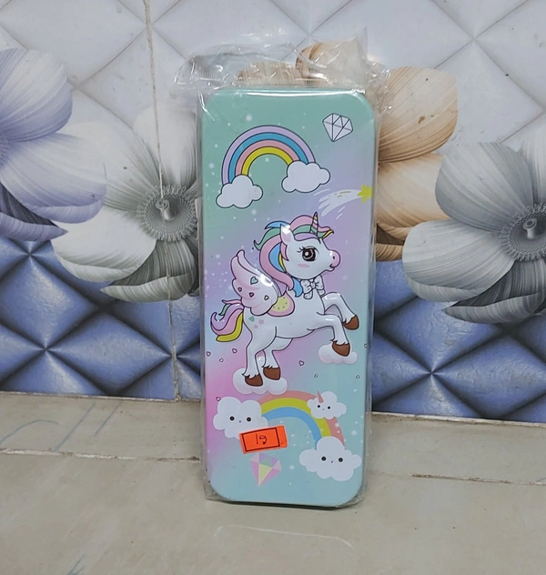 Unicorn Metal Steel Pencil Box