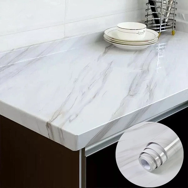 WHITE MARBLE FOIL (60*200) Oil-Proof Waterproof Self Adhesive PVC
