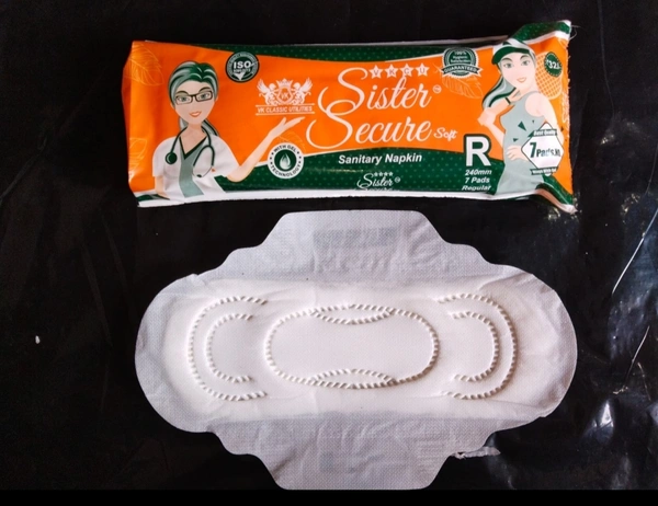 SISTER SECURE  Sister Secure Sanitary Pads 240 MM Regular Size 7 piece packing 10 Pack Combo Offer  - White, Regular