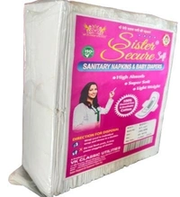 Sister Secure Ultra Thin Anion Chip Sanitary Napkins 60 Pads Combo  - White, Regular