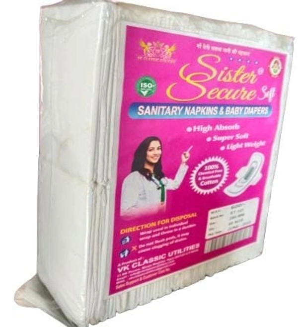 Sister Secure Ultra Thin Anion Chip Sanitary Napkins 60 Pads Combo  - White, Regular