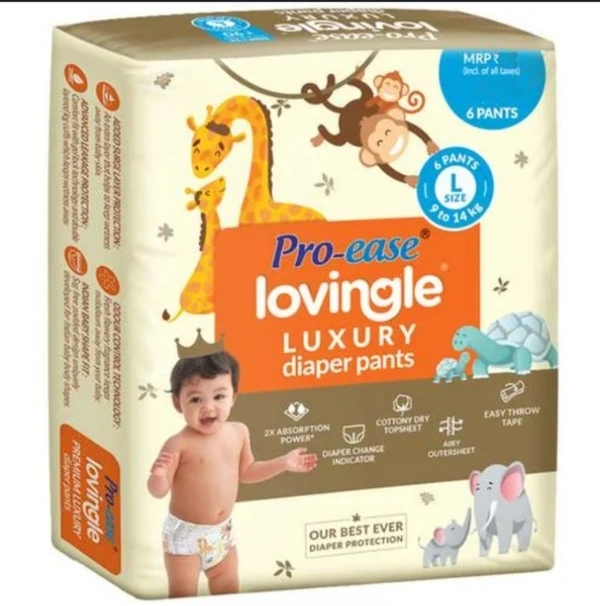 PRO EASE BABY PANTS-LARGE-6UNIT
