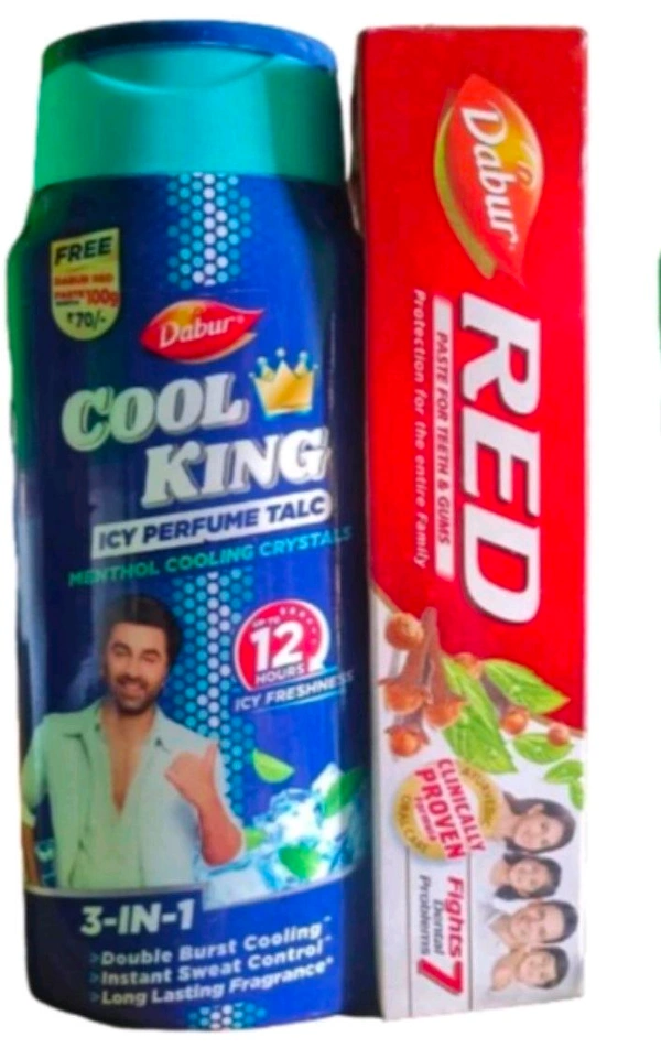 Dabur Cool Talc *100g With Dabur Red Paste 100g Free
