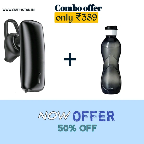 1 Water Bottle 1 Bluetooth Headphones Combo