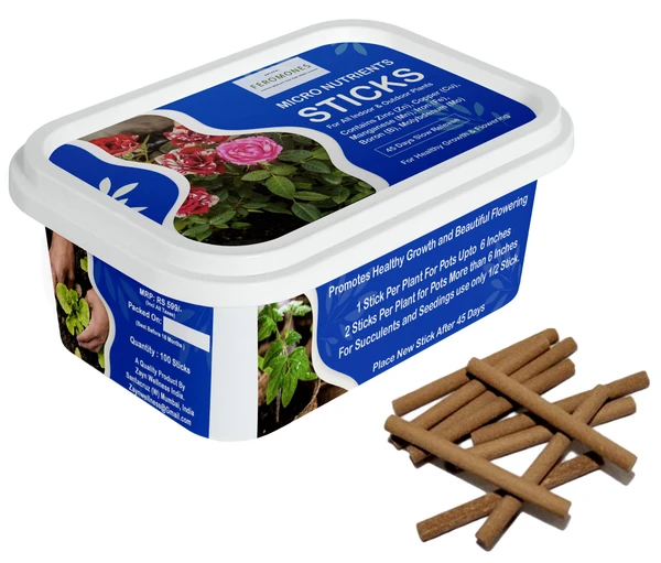 Feromones Micro Nutrient Fertilizer Sticks for Plants - Easy Micronutrient Fertilizer for Plants in Home Garden - 100 sticks