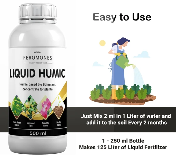 Feromones Humic Acid Fertilizer for plants - Suitable For all types of plants Fertilizer - 250 Ml