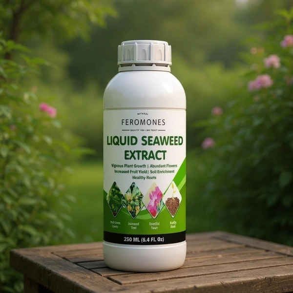 Feromones Pure Seaweed Extract - Organic and Water Soluble - for All Indoor and Outdoor Plants - for Home Gardening Fertilizer, Manure