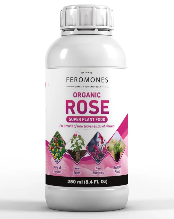 Feromones Organic Rose Super Plant Food - For Rose Plants Growth and Flowering Fertilizer, Potting Mixture - 250 ML