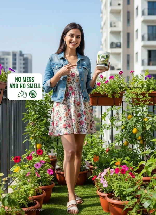 Feromones Dragon Bloom Home Gardening Fertilizer granules - For Mess free home Gardening - 750 Gram