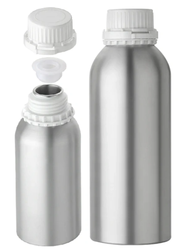 Aluminum Bottle With Cap and Inner Plug - 1 Ltr