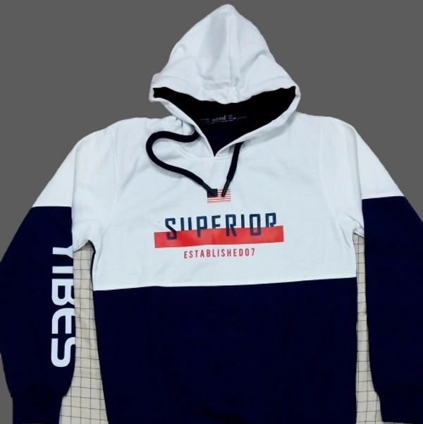 Addidas Sport First Copy White Blue Mens Hoodies  - L, White