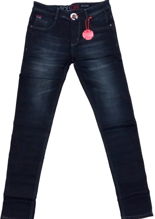 ROLL OFF Premium Light Trending Mens Jeans  - Black, 30