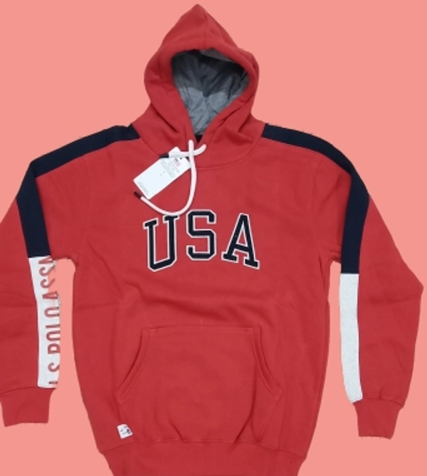 U.S. Polo First Sport Trending Mens Hoodies  - Guardsman Red, XL