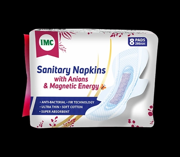 SANITARY NAPKINS WITH ANIONS AND MAGNETIC ENERGY