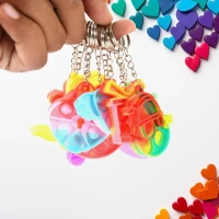 Compact Pop It Keychain – Fun Stress Relief Fidget Toy (1 Pc | Mix Design) - LIMITED OFFER