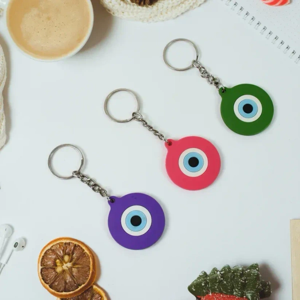 Evil Eye Rubber / Silicone Keychain (1 Pc / Mix Color) - LIMITED OFFER