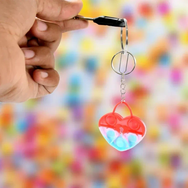 Compact Pop It Keychain – Fun Stress Relief Fidget Toy (1 Pc | Mix Design) - LIMITED OFFER