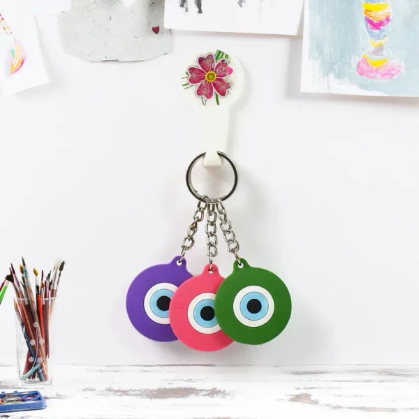 Evil Eye Rubber / Silicone Keychain (1 Pc / Mix Color) - LIMITED OFFER