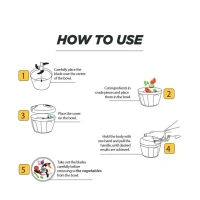 Manual Stainless Steel Vegetable Chopper – Compact, Extra Sharp with 5 Blades - EASY RETURN