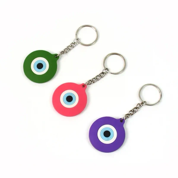 Evil Eye Rubber / Silicone Keychain (1 Pc / Mix Color) - LIMITED OFFER