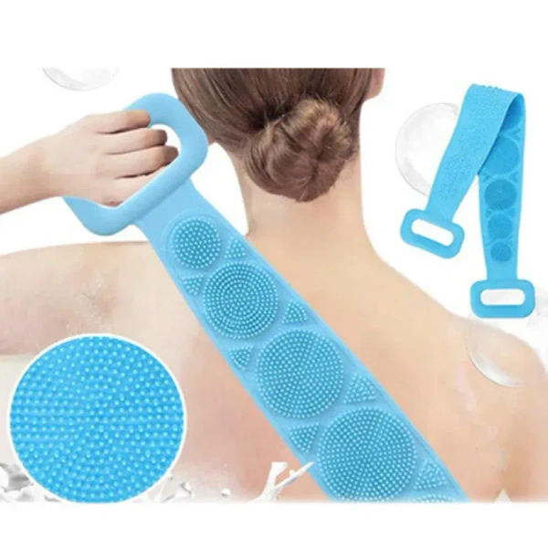 Silicone Body Back Scrubber Double Side Bathing Brush for Skin Deep Cleaning - EASY RETURN