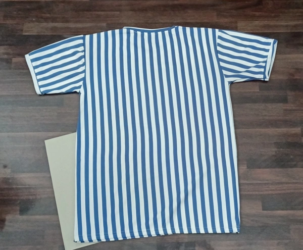"H&M Men's Medium Striped T-Shirt - White & Light Gray" - XXL, White & Blue"