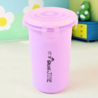 Plastic Lunch Box With Small Box, Bottle & Sponn for Kids Lunch Box (4 Pc Set) - free