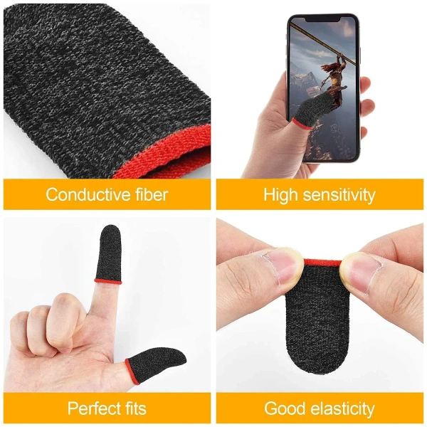 Thumb & Finger Sleeve for Mobile Gaming (4 Pair) – Best Choice for PUBG, COD, Free Fire - free, EASY RETURN