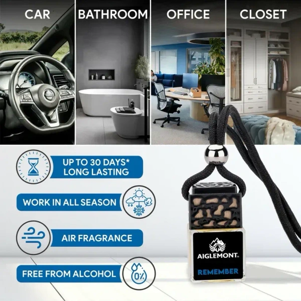 Aiglemont's Remember Car Perfume Hanging Pod | Car Air Freshener | Car Accessories - YES, REMEMBER