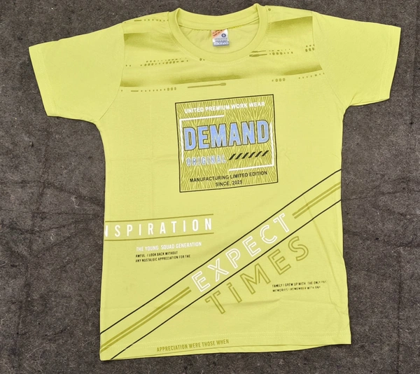 kids summer t shirt   boyes  - yellow, 5-6