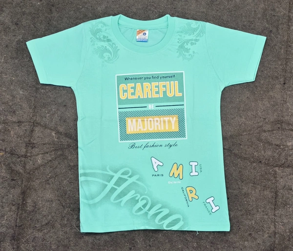 kids summer t shirt boyes  - MINT GREEN, 6-7