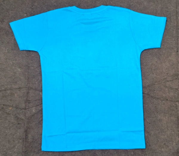 kids summer t shirt  fot boyes  - bright blue, 5-6