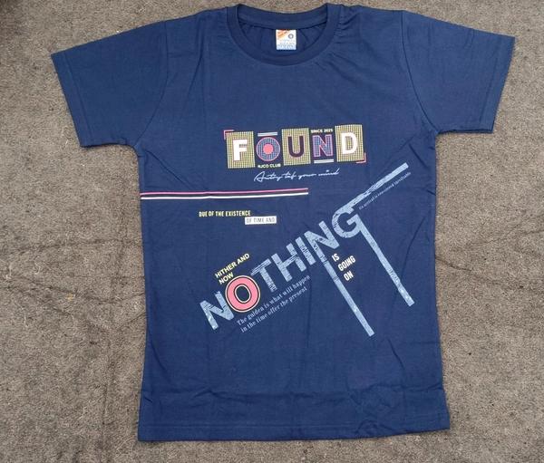 kids summer t shirt   boyes  - navy blue, 9-10