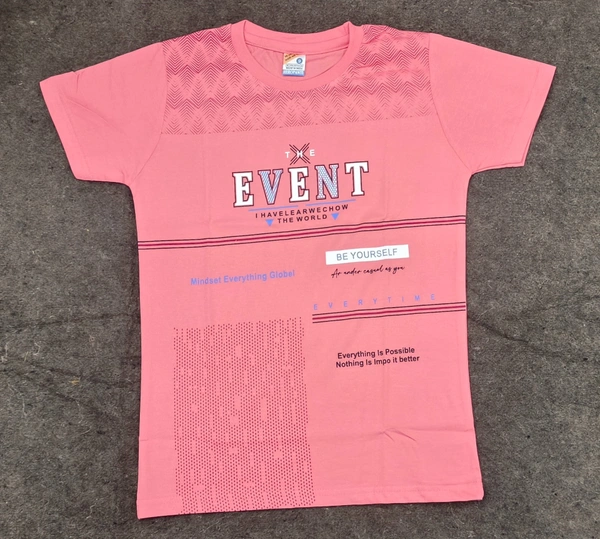 kids summer t shirt   boyes  - pink, 9-10