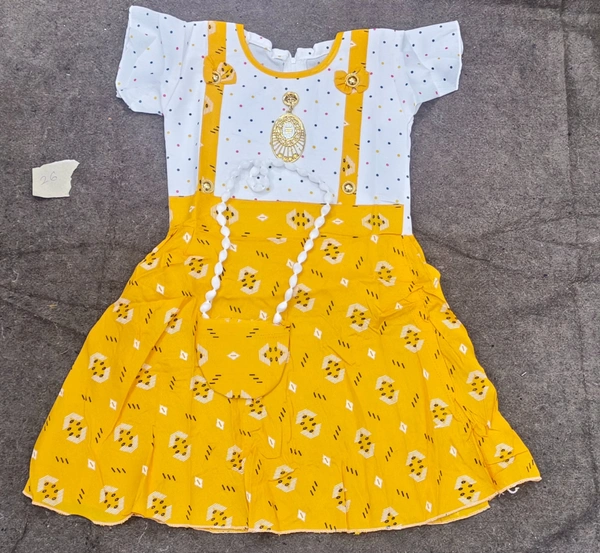  Ethnic Frock - YELLOW, 4-5 YEARS