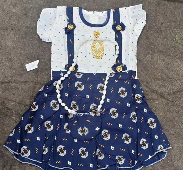  Ethnic Frock - NAVY BLUE, 6-12 MONTH