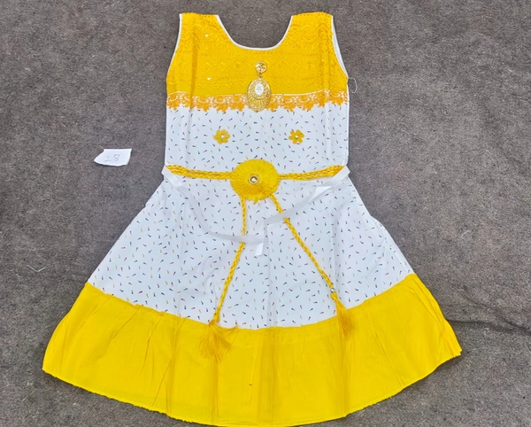  Ethnic Frock - YELLOW, 4-5 YEARS