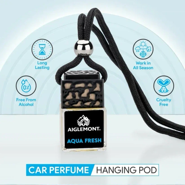 Aiglemont's Aqua Fresh Car Perfume Hanging Pod | Car Air Freshener | Car Accessories - YES, AQUE PERFUMERY
