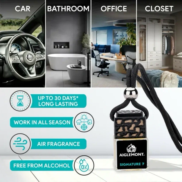 Aiglemont's Signature 7 Car Perfume Hanging Pod | Car Air Freshener | Car Accessories - YES, SIGNATURE 7